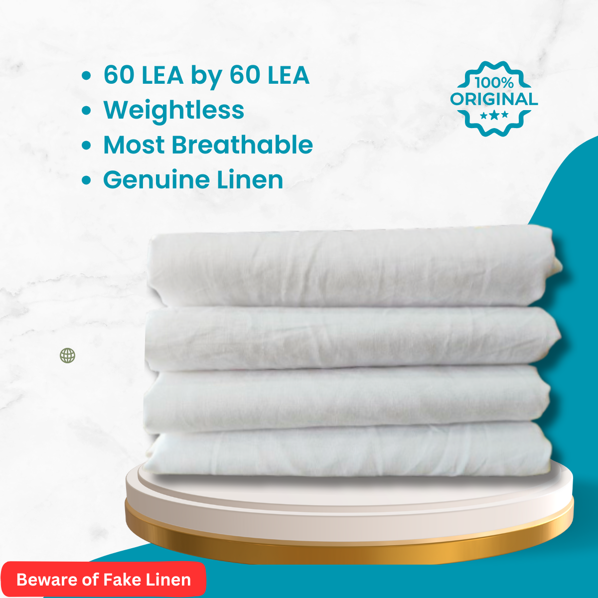 Plain AIRY Linen | 60 Lea | 100% PURE Linen Fabric